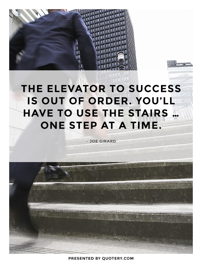 Aprenda inglês com citações #20: The elevator to success is