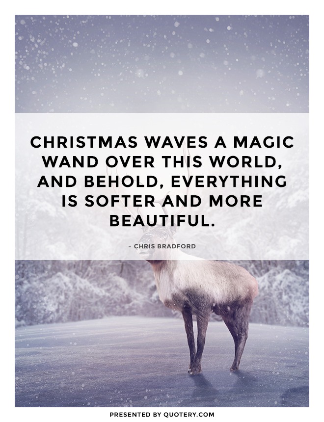 “Christmas waves a magic wand over this world, and behold, everything is softer and more beautiful.” — Norman Vincent Peale